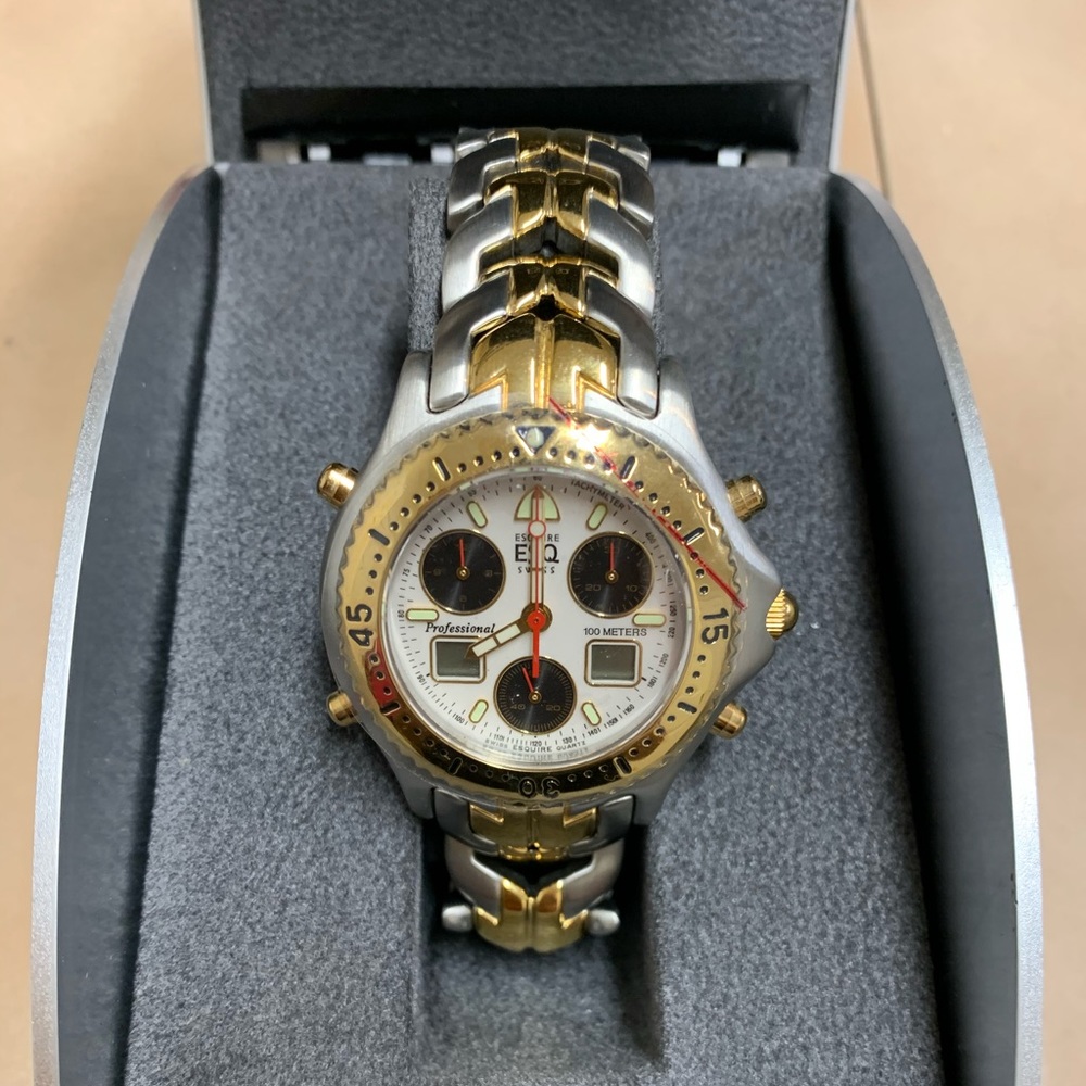 *ESQ Esquire Movado  Stainless Steel Swiss Quartz*